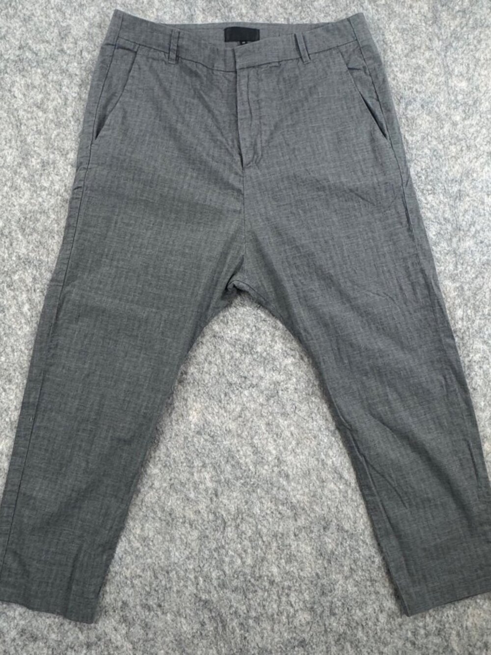 Nili Lotan Pants Drop Crotch Plaid Gray Sz 10 Stretch Paris